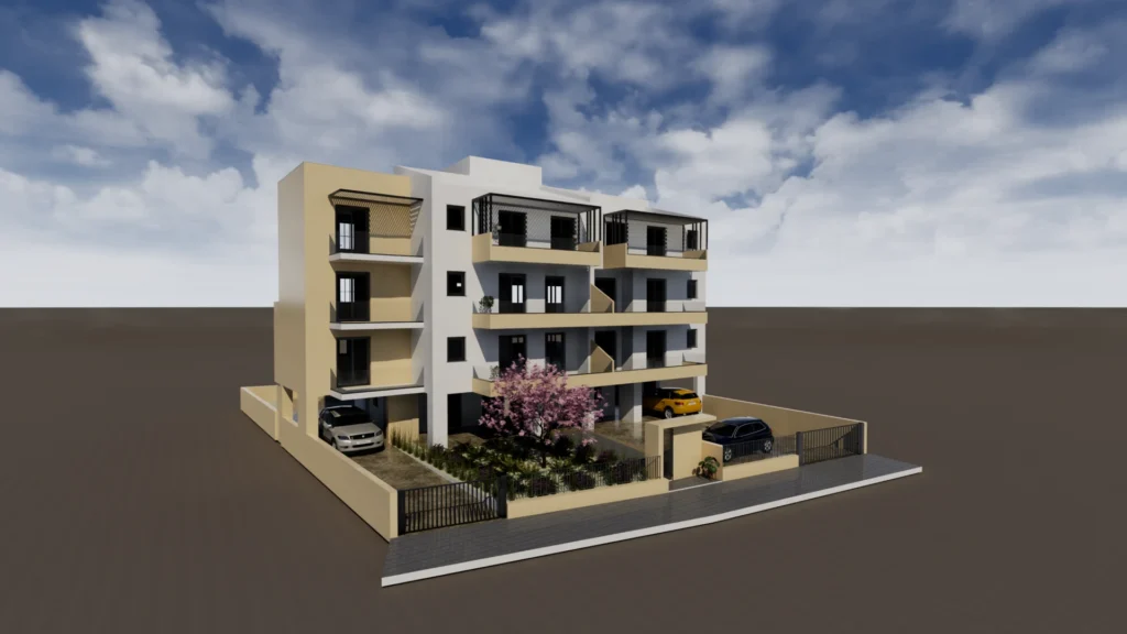 Construction of a New Four-Storey Residential Building with Pilotis and Attic Spaces